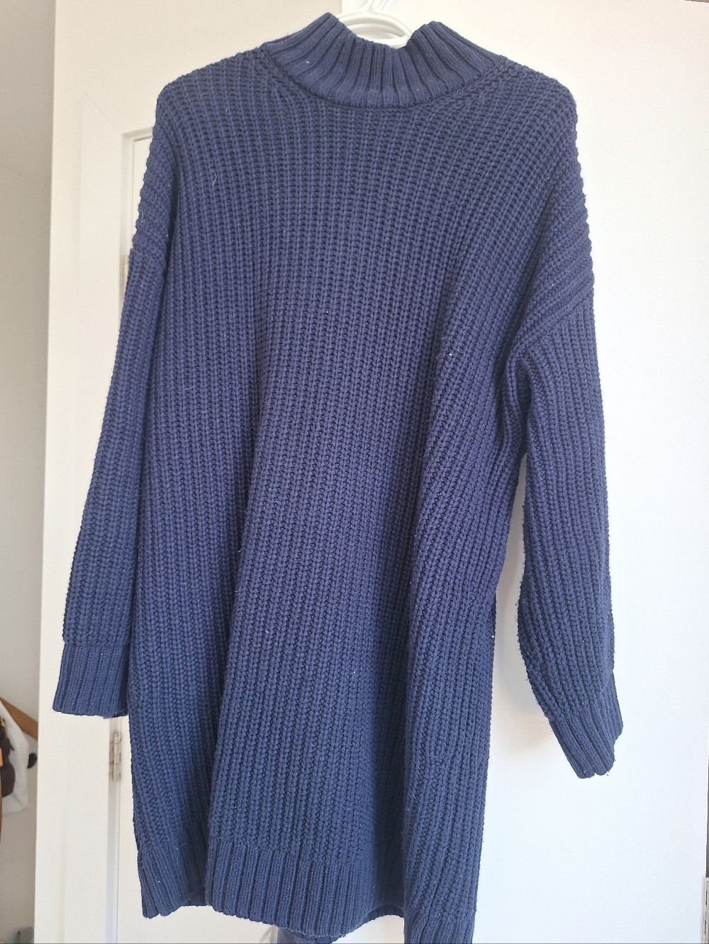 GAP Mock Neck Ribbed Knit Sweater - Navy